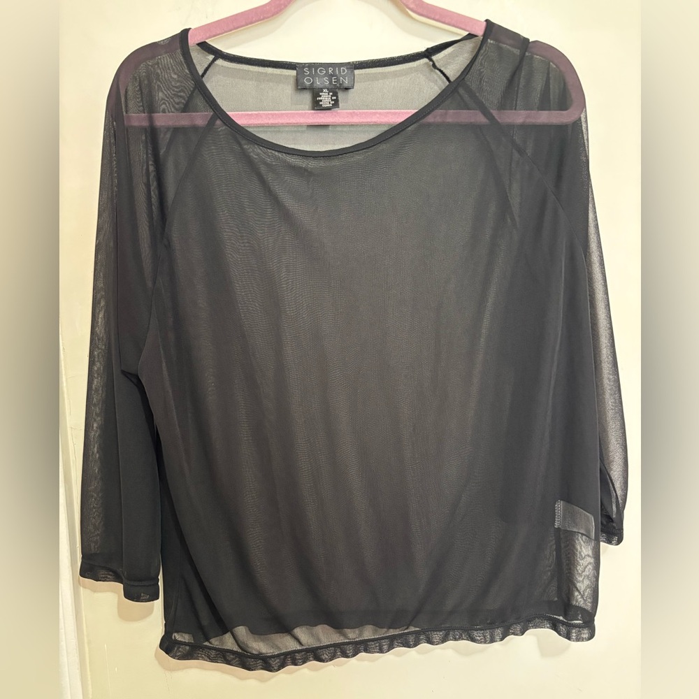 Sigrid Olsen Black Blouse